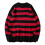 Damen Punk Gothic Pullover Locker Oversized Gestreift Zerrissen Pullover Strickpullover 1