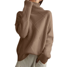 Pulls de Noël pour femmes, pull d'automne élégant à manches longues, couleur unie, pull chaud pour l'automne et l'hiver, pull couleur café