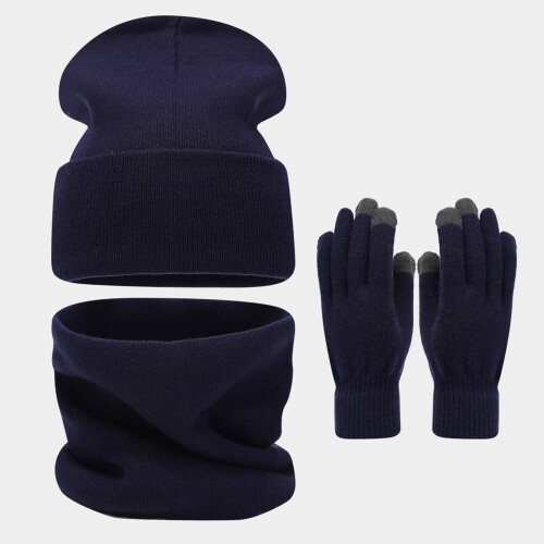 Σετ Κασκόλ και Γαντιών για Γυναικεία Καπέλα Beanie Ζεστά Χειμερινά Γάντι Πλέξιμο 1
