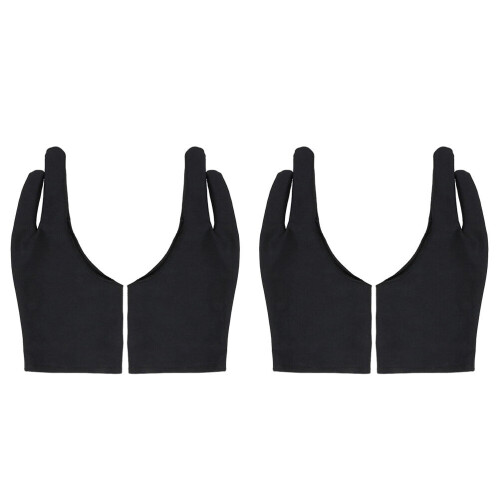 Γάντια δύο δακτύλων καλλιτέχνη μαύρο spandex για ζωγραφική άνετα και ανθεκτικά 4