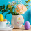 8PCS Handmade Felted Easter Eggs with Flowers, Compatible with Easter Baskets, Hanging Ornaments & Spring Decor 3
