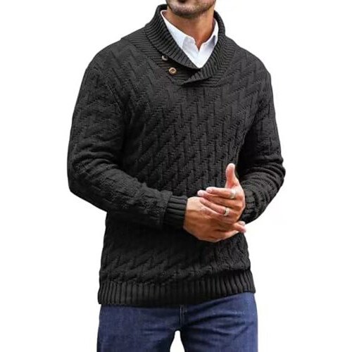 Pull de Noël en maille pour homme, coupe ajustée, col rond 1