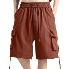 Heren cargo shorts, casual effen broek met trekkoord in de taille, sportieve gymshorts met zak, maat M-5XL