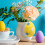 8PCS Handmade Felted Easter Eggs with Flowers, Compatible with Easter Baskets, Hanging Ornaments & Spring Decor 2