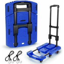 Klappbarer Handwagen, 500 lbs (ca. 227 kg), 6-rädriger, zusammenklappbarer Transportwagen mit elastischen Seilen – Kompakter Wagen für Reisen und