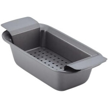 Hackbraten-/Antihaft-Kastenform mit Einsatz, 23 x 13 cm, Grau