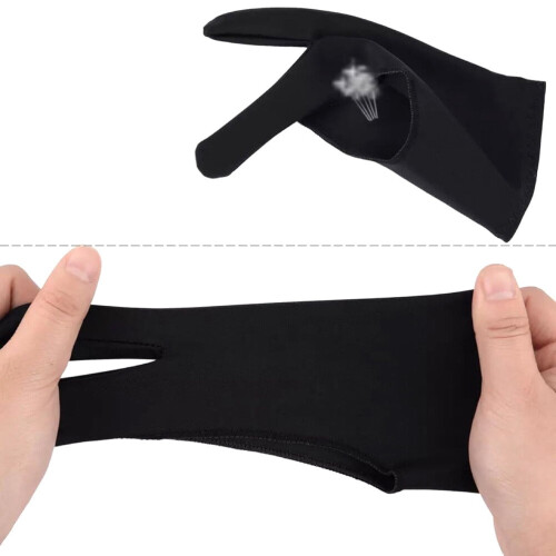 Γάντια δύο δακτύλων καλλιτέχνη μαύρο spandex για ζωγραφική άνετα και ανθεκτικά 4 2