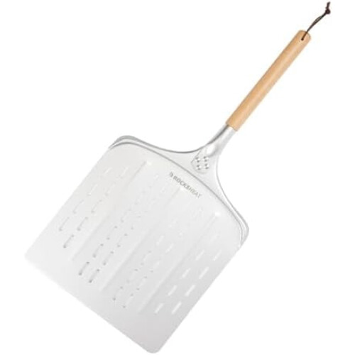 Pá de pizza em alumínio anodizado com cabo de madeira de 30 cm (12 polegadas)