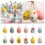 8PCS Handmade Felted Easter Eggs with Flowers, Compatible with Easter Baskets, Hanging Ornaments & Spring Decor 8