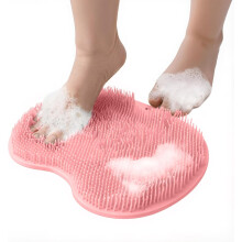 Verbeterde siliconen massagemat voor onder de douche met zuignappen - Diep reinigende voetscrubber en rugmassager, antislip voetreinigingsmat voor