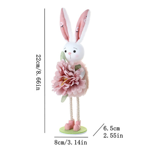 Easter Standing Rabbit Figurine Pastel Plush 8.66 Inch 1