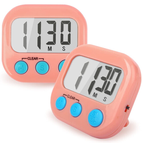 GYDEK Digital Kitchen Timer Magnetic Pink 2-Pack