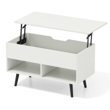 Lift-Top Coffee Table White 31.5 Inch with Hidden