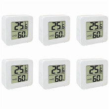 6x Mini Binnenthermometer LCD Digitale Temperatuurmeter Kamerhygrometer Sensor Vochtigheidsmeter Thuis