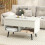 Lift-Top Coffee Table White 31.5 Inch with Hidden 8