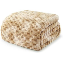 Tuplakokoinen fleecepeitto sänkyyn, 90 x 66 tuumaa, tyylikäs jacquard-samettinen pehmeä peitto, pörröinen, mukava ja kevyt talveksi,