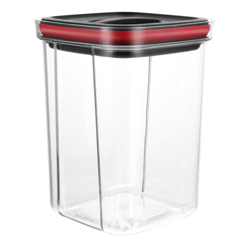 Svart plastförseglad burk för förvaring, håller mat torrt, 355 ml