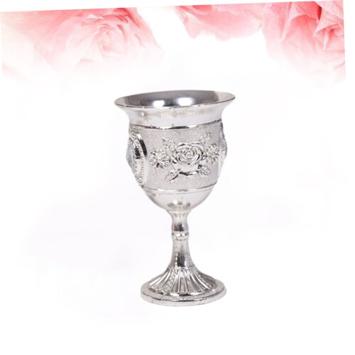 Silver Alloy Wine Goblet Unbreakable Stem Cup for Bar Picnic and Dinner 2