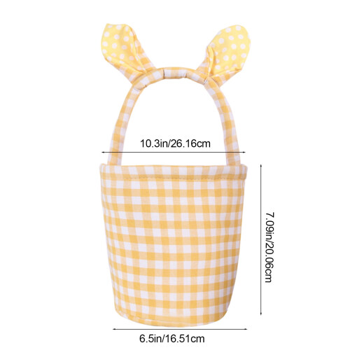 Yellow Easter Bunny Basket with Rabbit Ears – Canvas Gift 1