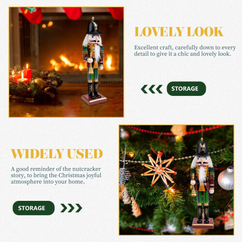 Festival Nutcracker Christmas Tableware Multi 1Set 12X3X2.6in Wood Ornament 2