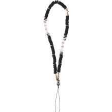 Bracelet de téléphone Homoyoyo noir à perles, accessoire de décoration et breloque pour smartphones et téléphones portables