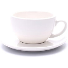 Cappuccino Barista csésze és csészealj Latte Art & Americano, New Bone China kávézói használatra (fényes fehér, 8,5oz)