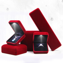 Elegante caja de regalo de terciopelo con iluminación LED para collares, pulseras y colgantes – Ideal para bodas, compromisos y el Día de San