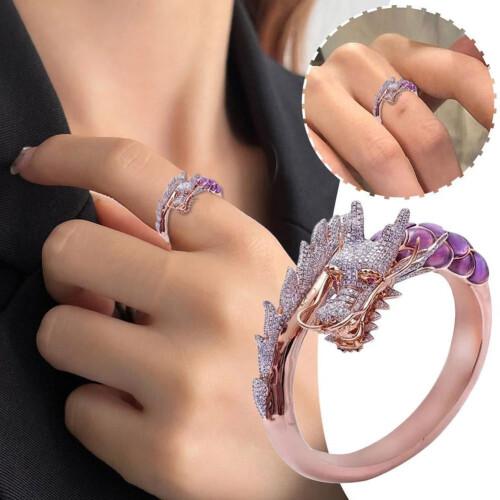 Γυναικείο δαχτυλίδι με κρύσταλλο Dragon Rose Gold, 1 τεμάχιο 2