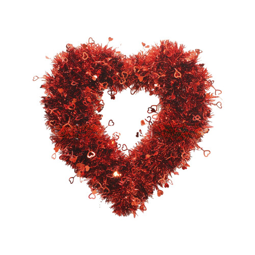 Hartvormige Valentijnsslinger 35 cm, rood 1