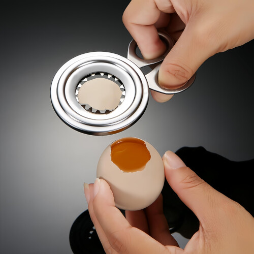 Stainless Steel Egg Shell Opener for Hard and Soft Boiled Eggs, Easy OneHand Egg Cracker Tool