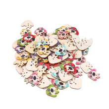 Conjunto de 100 botões de madeira em formato de cachorro para decoração criativa e personalizada de bebês e crianças (estampas variadas)