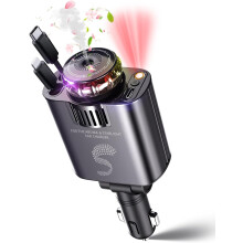 Výsuvná 120W USB-C autonabíječka s aromaterapeutickým hvězdným světlem, kompatibilní s iPhonem 16/15/14/13/12/11