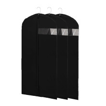 Housses à vêtements noires suspendues (60 x 110 cm), lot de 3 – pour robes de mariée, tailleurs, manteaux, costumes de danse et robes de