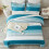 White and Teal Queen Comforter Set 3-Piece Down Alternative 2