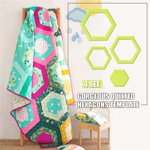 Hexagon Quilting Template for Sewing & Patchwork – Acrylic Ruler, Compatible with Standard Sewing Tools 2