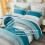 White and Teal Queen Comforter Set 3-Piece Down Alternative 4