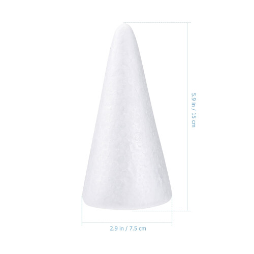 Small Craft Cones Polystyrene White Foam 12Pcs 5.7x2.8x2.8in 1