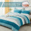 White and Teal Queen Comforter Set 3-Piece Down Alternative 3