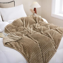 Beige fleece plaid van 90x90 inch, zachte microvezel