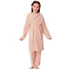 Pijamale din fleece coral pentru fete, roz, mărimea 5-6 ani