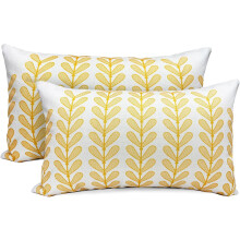 Conjunto de 2 capas de almofada de linho com bolinhas pretas, 45x45 cm (18x18 polegadas).