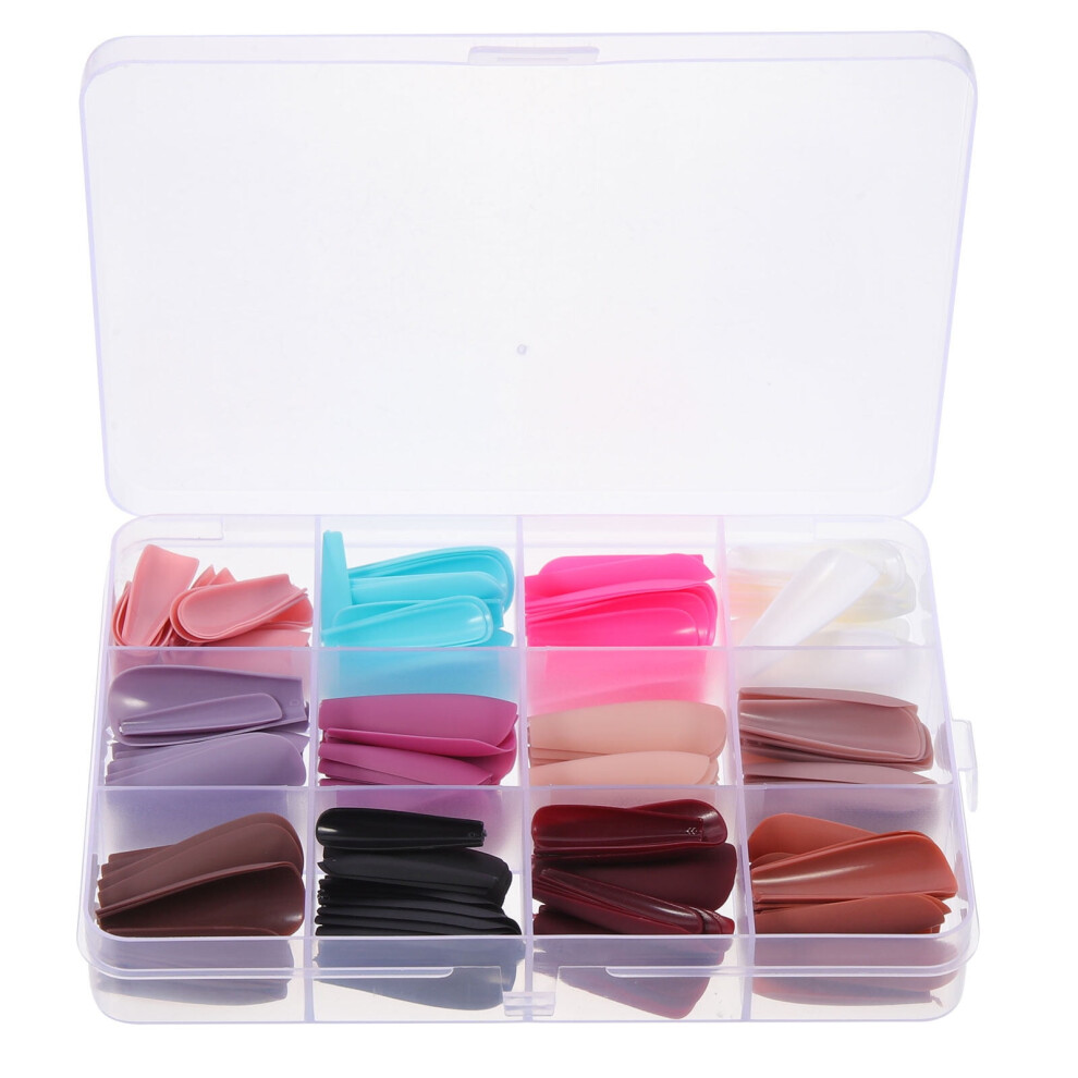 1 Box Frosted Fake Nails False Nails Colored Fake Nails False Nails Tips Manicure Nail Charms