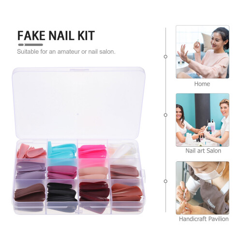 Unghii false mate – 240 buc, ABS, modele DIY pentru unghii 2