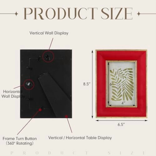 Red Velvet Photo Frame Gold Edge 4x6 2pcs 2