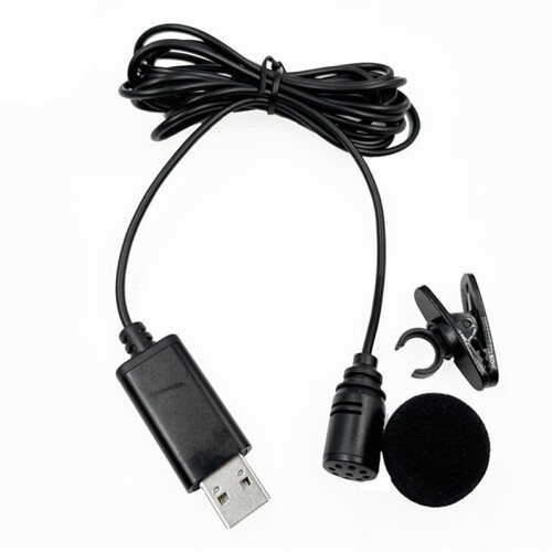 USB Lavalier Lapel Microphone Omnidirectional Wired Clip- Mic Hands Free Plug &  for Computer PC Laptop 2M 2