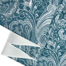 Paisley PU Faux Leather Roll Blue 11.8'x53' ScratchResistant Flexible Fabric for DIY Crafts and Handbags