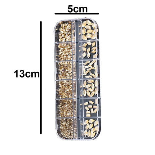 Champagne Gold Nail strassit Flatback500 kpl 1