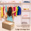 Multi-Functional Closet Organizer,Steel Ring Storage Box, Fabric Folding Bedroom Wardrobe Clothes Storage Box A 4