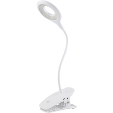 Lampe de bureau annulaire LED à intensité variable avec col de cygne flexible à 360, rechargeable par USB, 5000K-6000K, idéale pour la lecture,