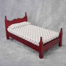 Vintage Puppenhaus-Einzelbett aus Holz